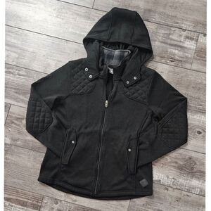 Eddie Bauer Black Quilted Hooded Jacket